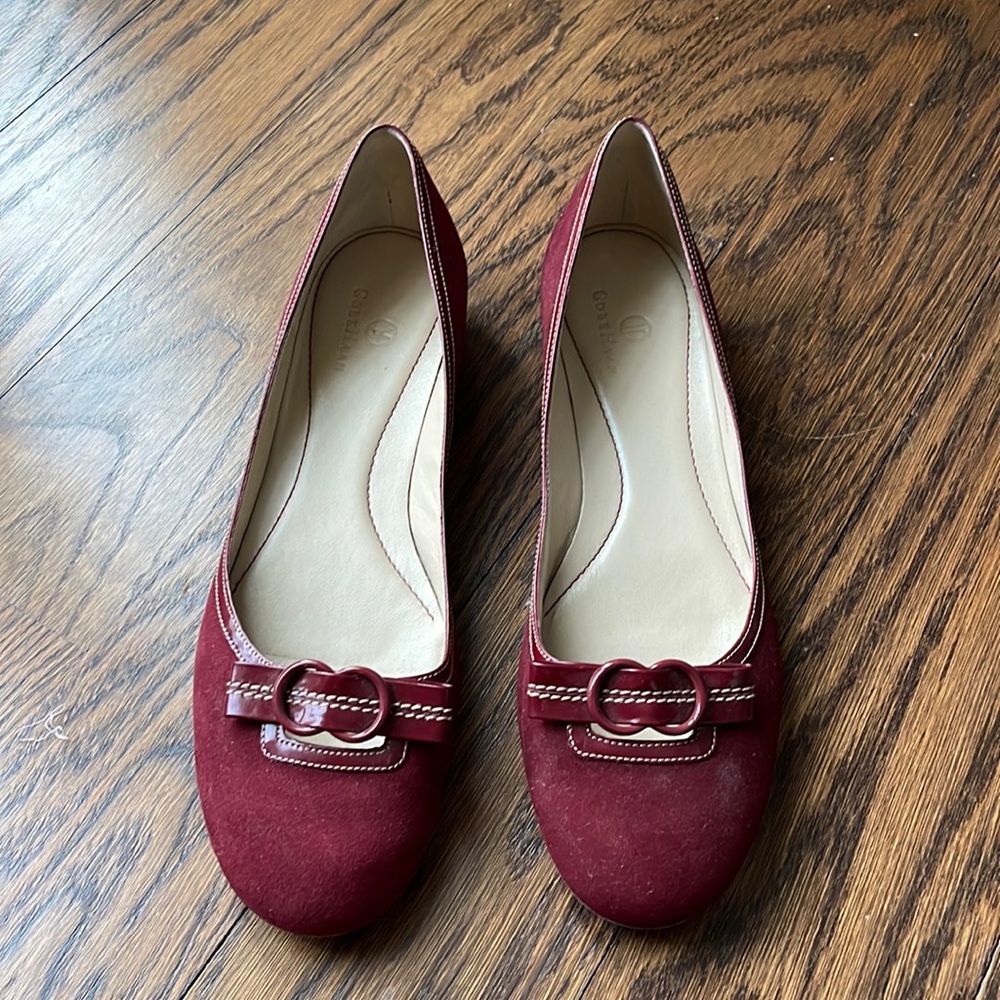 Excellent condition flat Cole Haan size 10 dark red